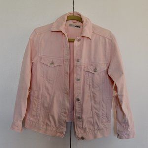 Topshop Distressed Pink Jean Jacket Petite 4